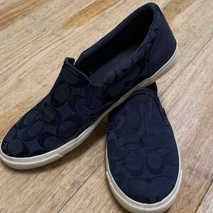 Coach Dark Blue Slip-On Sneakers